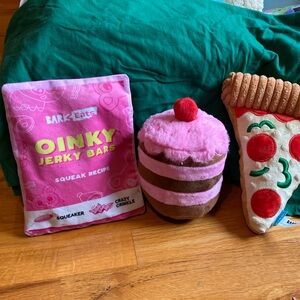Gently used Barkbox food themed dog  toys